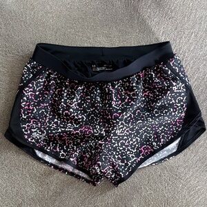Under Armour Black and Pink Speckled Athletic Shorts
